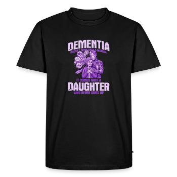 Dementia: Daughter never gives up - Men's Premium Organic T-Shirt - black - Front - Nico (187cm)