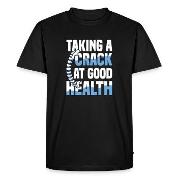 Taking A Crack At Good Health Spine - Men's Premium Organic T-Shirt - black - Front - Nico (187cm)