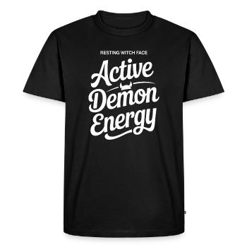 T-shirt actif d’énergie démoniaque - T-shirt Premium bio Homme - noir - Devant - Nico (187cm)