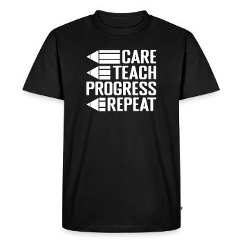 Preschool Teacher Care Teach Repeat Daycare - Men's Premium Organic T-Shirt - black - Front - Nico (187cm)