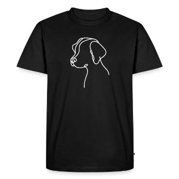 Dog with floppy ears sketch – cute animal motif - Men's Premium Organic T-Shirt - black - Front - Nico (187cm)