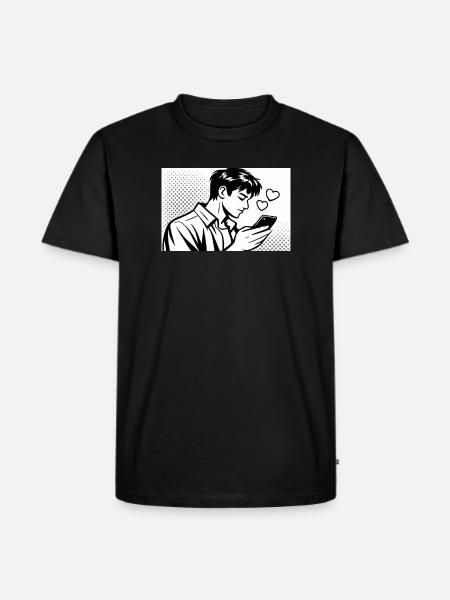 man in love - Männer Premium Bio T-Shirt - Schwarz