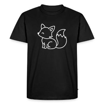 Côté renard mignon – Croquis d’animal des bois - T-shirt Premium bio Homme - noir - Devant - Nico (187cm)