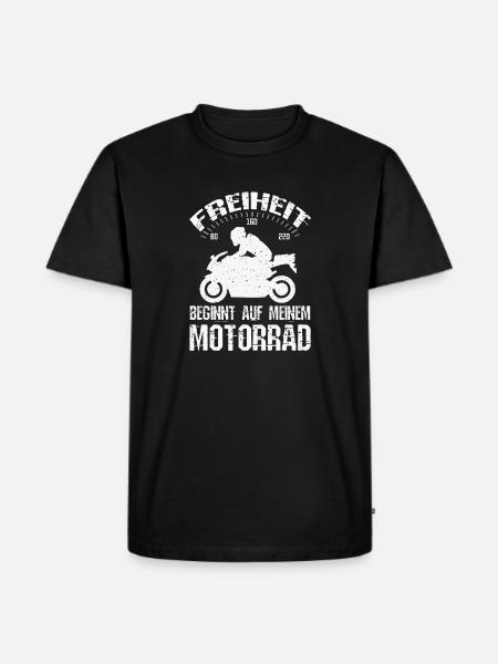 Freiheit Motorrad - Männer Premium Bio T-Shirt - Schwarz