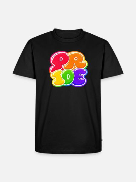 Pride Bubble Rainbow CSD Shirt Sticker - Men's Premium Organic T-Shirt - black