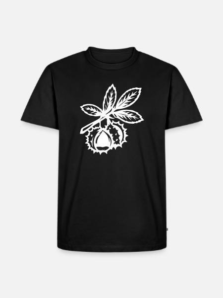 Kastanie Zweig Blätter - Männer Premium Bio T-Shirt - Schwarz