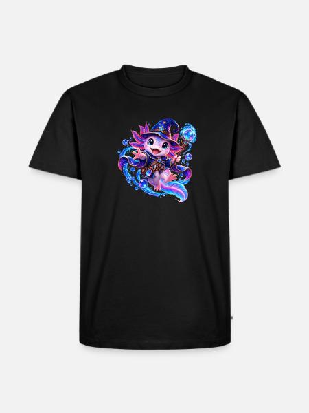 Zauber-Axolotl – Magisches Fantasy Axolotl - Männer Premium Bio T-Shirt - Schwarz