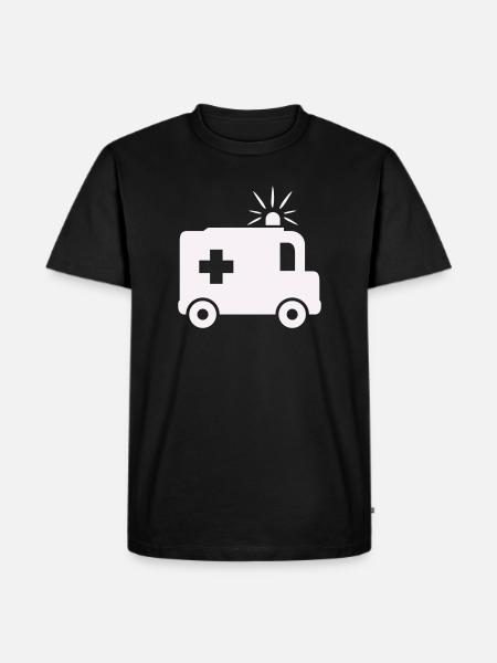 krankenwagen- - Männer Premium Bio T-Shirt - Schwarz