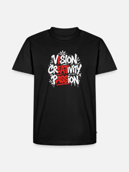 Vision Creativity Passion Graffiti - Männer Premium Bio T-Shirt - Schwarz