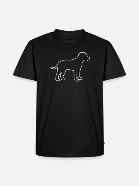 Hunde Silhouette Outline - Männer Premium Bio T-Shirt - Schwarz