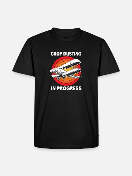 Crop Duster Flugzeug Pilot - Männer Premium Bio T-Shirt - Schwarz