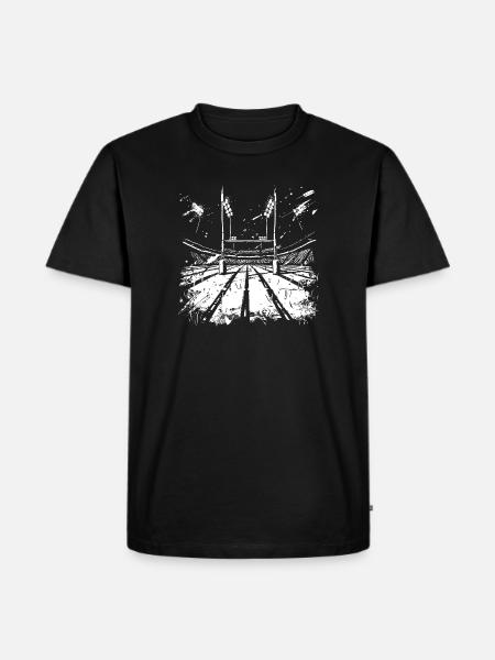 Rugby Feld - Männer Premium Bio T-Shirt - Schwarz