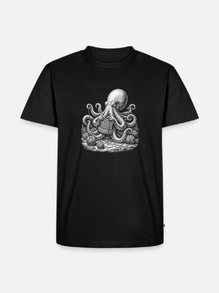 Häkelnder Oktopus – süßes Häkel-Liebhabergeschenk - Männer Premium Bio T-Shirt - Schwarz