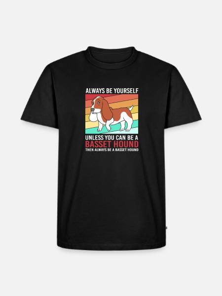 Basset Hound - Männer Premium Bio T-Shirt - Schwarz