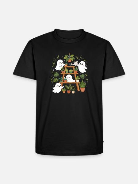 Niedliche Geister Beim Gärtnern Mit - Männer Premium Bio T-Shirt - Schwarz