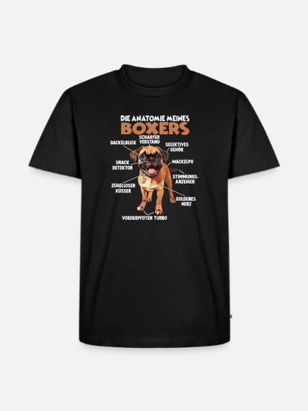 Boxer Hundebesitzer T Boxer Gassi Boxer - Männer Premium Bio T-Shirt - Schwarz