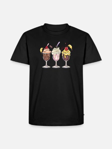 Eiscreme Eisbecher Grafik - Männer Premium Bio T-Shirt - Schwarz