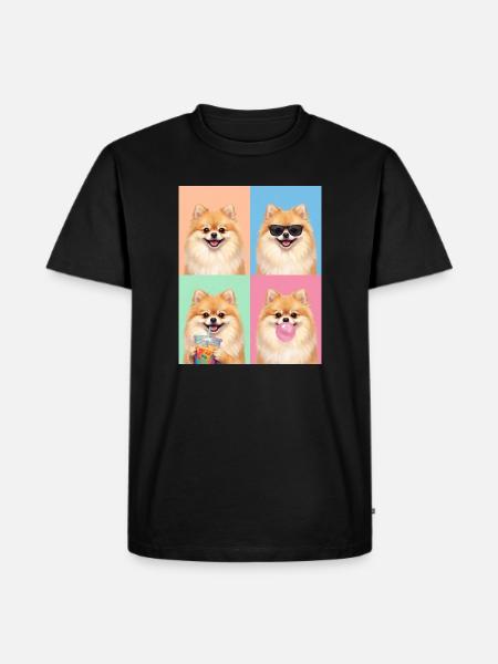 Hunde Zwergspitz Hund - Männer Premium Bio T-Shirt - Schwarz