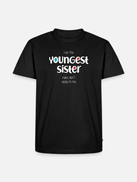 jüngste Schwester - Männer Premium Bio T-Shirt - Schwarz