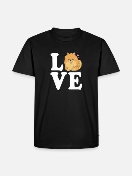 Pomeranian Zwergspitz Hund - Männer Premium Bio T-Shirt - Schwarz