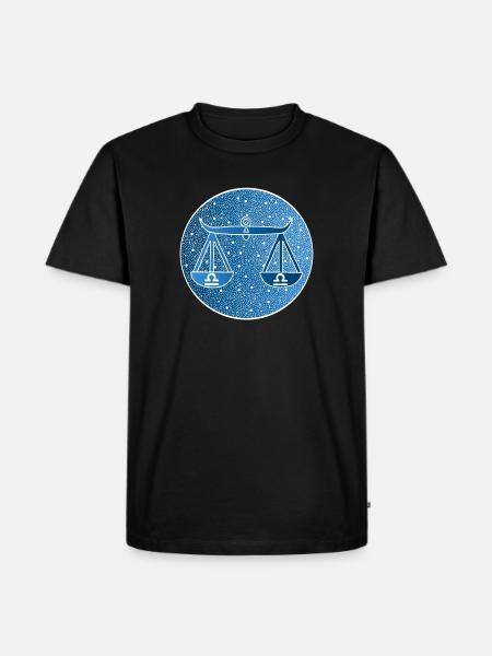 Sternzeichen: Waage - Männer Premium Bio T-Shirt - Schwarz