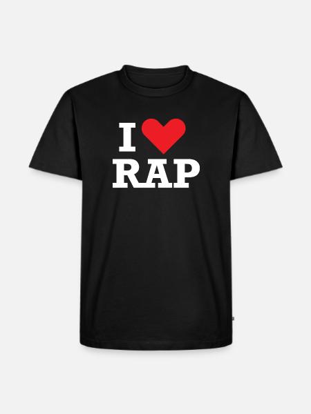 Ich liebe RAP - Männer Premium Bio T-Shirt - Schwarz