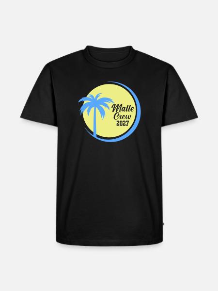 Malle Crew 2027 Palmen Circle - Männer Premium Bio T-Shirt - Schwarz