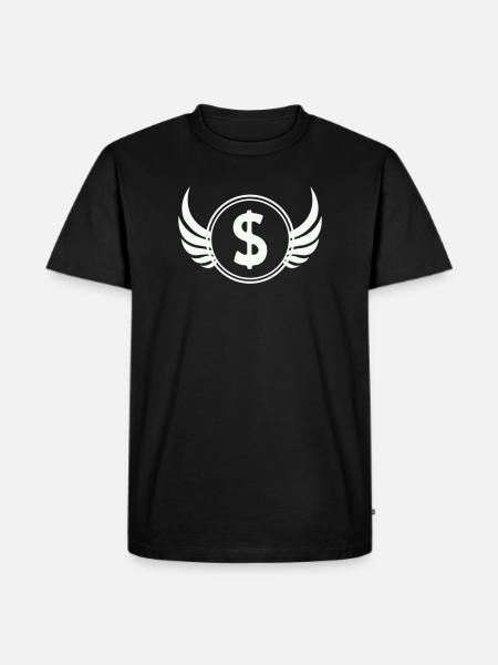 Flügel-Dollar Symbol - Männer Premium Bio T-Shirt - Schwarz