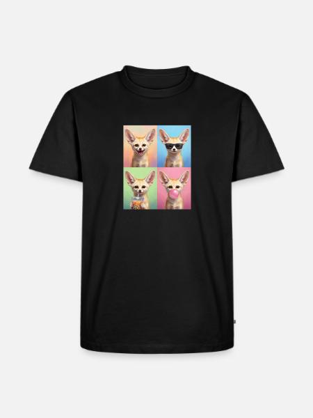 Wüstenfuchs Fennek - Männer Premium Bio T-Shirt - Schwarz