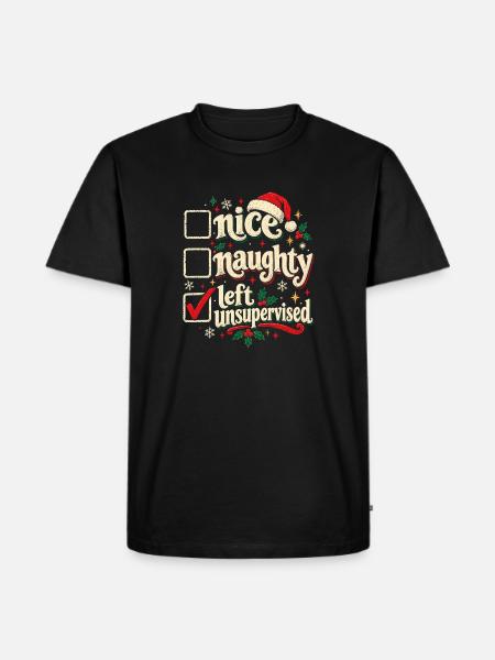 Brav oder Ungezogen unbeaufsichtigt - Männer Premium Bio T-Shirt - Schwarz