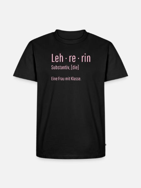 Lehrerin Substantiv Definition Schule Geschenk - Männer Premium Bio T-Shirt - Schwarz