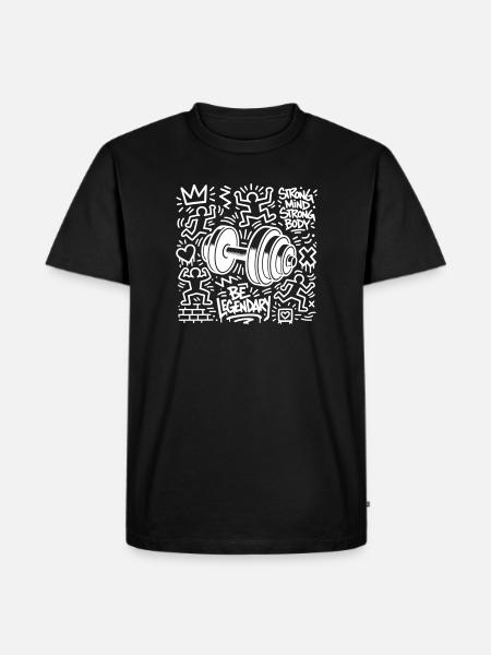 Fitness - Männer Premium Bio T-Shirt - Schwarz