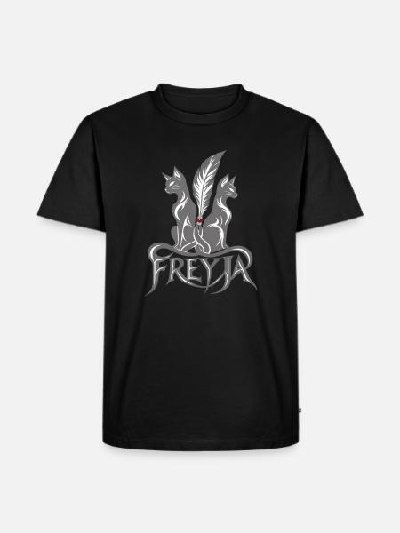 Freyja mit Katzen | Noventra - Männer Premium Bio T-Shirt - Schwarz