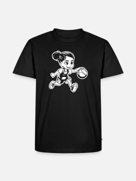 Lustiges Basketball Mädchen - Männer Premium Bio T-Shirt - Schwarz