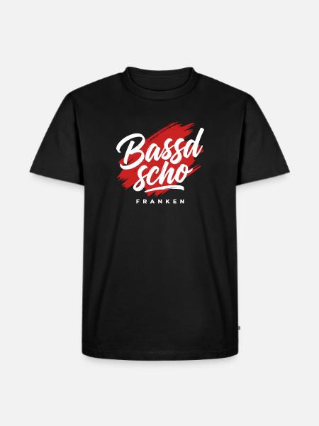 Bassd scho Franken Dialekt Pinsel - Männer Premium Bio T-Shirt - Schwarz