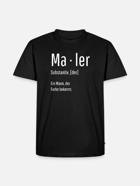 Maler Substantiv Definition Handwerk Geschenk - Männer Premium Bio T-Shirt - Schwarz