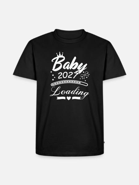Baby 2027 Loading Logo Tee - Männer Premium Bio T-Shirt - Schwarz