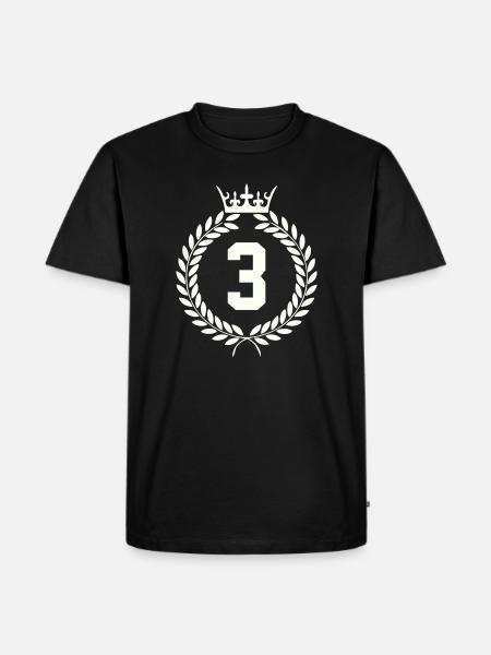 Drei Siegeskronen-Emblem - Männer Premium Bio T-Shirt - Schwarz