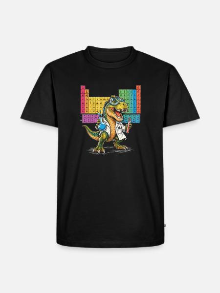 Dino Wissenschaftler Regenbogenlab - Männer Premium Bio T-Shirt - Schwarz