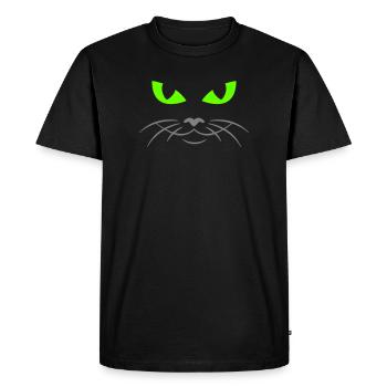 cat face - katzengesicht - T-shirt Premium bio Homme - noir - Devant - Nico (187cm)