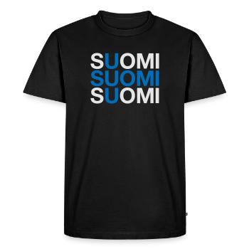 FINLAND Finland Suomi Finnish flag - Men's Premium Organic T-Shirt - black - Front - Nico (187cm)
