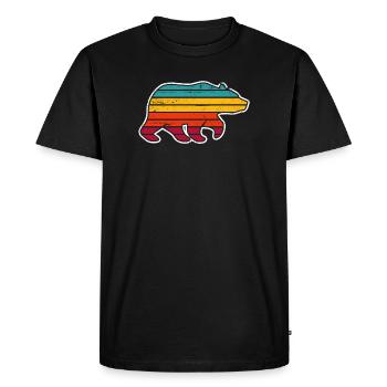 Silhouette d’ours à rayures arc-en-ciel - T-shirt Premium bio Homme - noir - Devant - Nico (187cm)