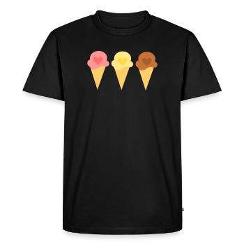Ice Heart Ice Cream Strawberry Ice Cream Ice Cream Shop Gift - Men's Premium Organic T-Shirt - black - Front - Nico (187cm)