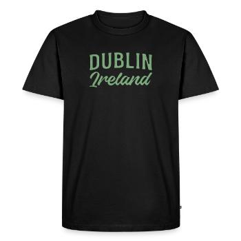 Dublin Ireland Vintage Font - Men's Premium Organic T-Shirt - black - Front - Nico (187cm)