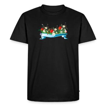 prairie printanière colorée avec des fleurs et des insectes - T-shirt Premium bio Homme - noir - Devant - Nico (187cm)