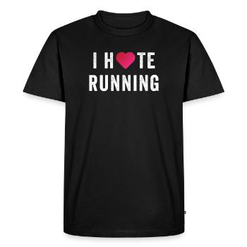 I Love/Hate Running - Men's Premium Organic T-Shirt - black - Front - Nico (187cm)