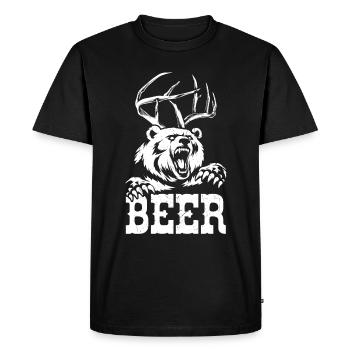 Beer Bear Beer Fans Animal Lover Nature Beer Drink - Men's Premium Organic T-Shirt - black - Front - Nico (187cm)