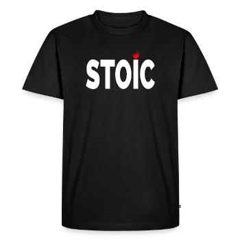 Stoic being stoic typographic artwork - Men's Premium Organic T-Shirt - black - Front - Nico (187cm)
