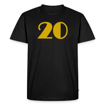 20. 20 ANS. 20e ANNIVERSAIRE. ANNIVERSAIRE 20 ANS. - T-shirt Premium bio Homme - noir - Devant - Nico (187cm)