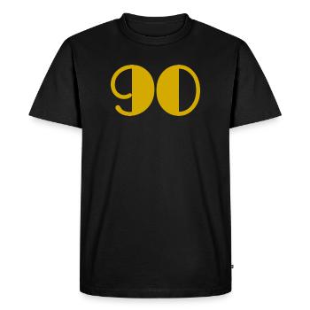 90. 90 ANS. 90e ANNIVERSAIRE. ANNIVERSAIRE 90 ANS. - T-shirt Premium bio Homme - noir - Devant - Nico (187cm)